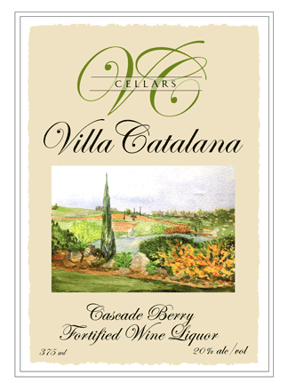 Cascade Berry Fortified Wine Liquor label